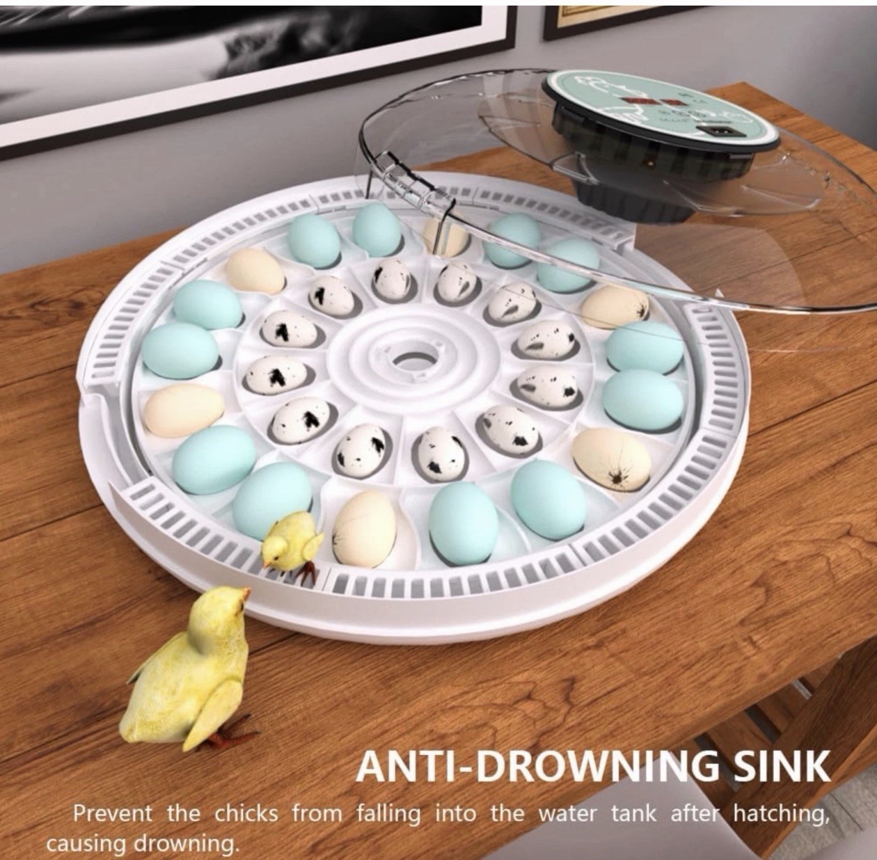 MeeF incubators for Hatching Eggs Automatic 30 Eggs Incubator with Tur