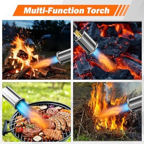 Adjustable Propane Torch with Flame Control for BBQ, Steak, Campfire & Charcoal