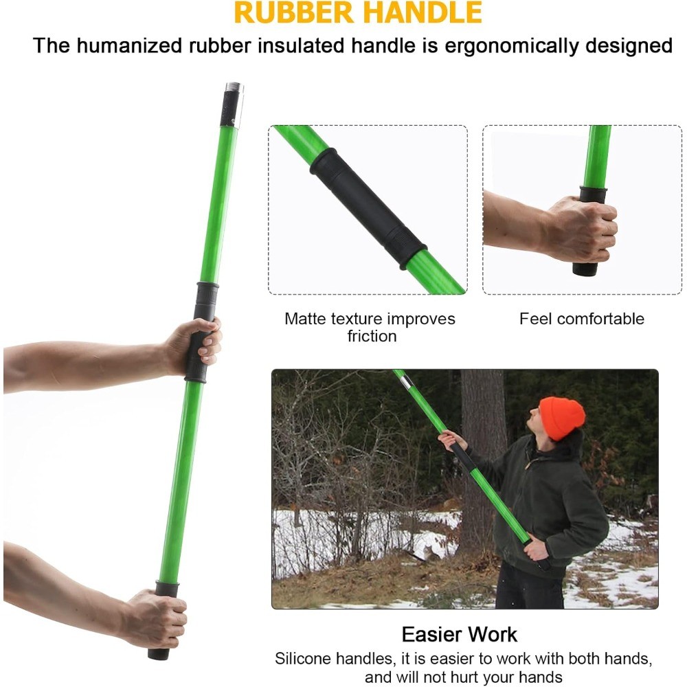 27FT Tree Pole Pruner, Manual Extendable Branch Trimmer Saw