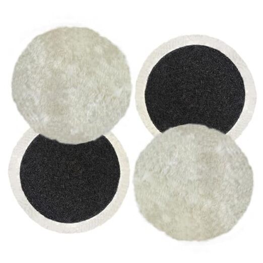 Wool Buffing Pads 6 Inch, 2 Pack Wool Buffing Pads with Hook & Loop Backing