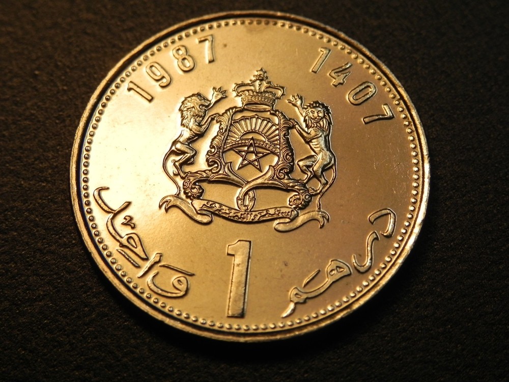 1987 Morocco One Dirham BU PROOF-LIKE Coin ! w47
