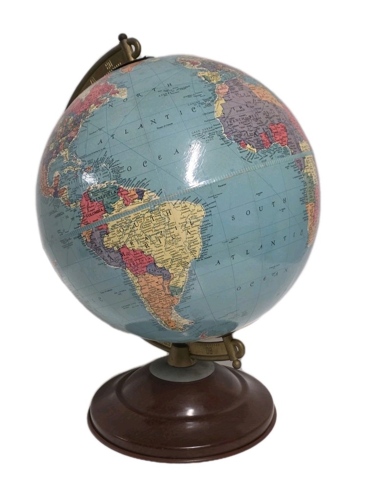 VINTAGE Replogle 10 Inch Reference Globe, Chicago ILL - Gustav Brückmann