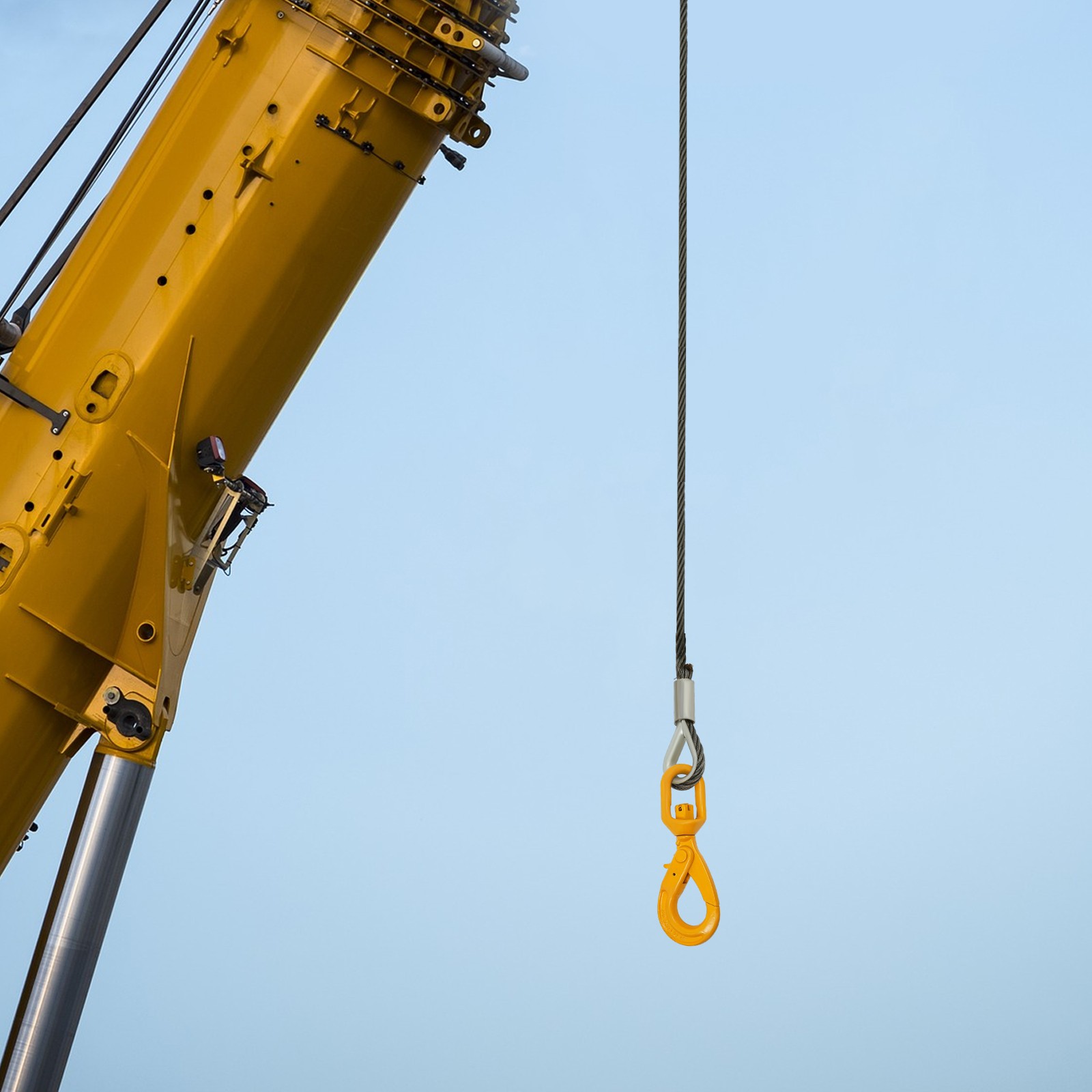 9/16in*100FT Steel Winch Cable Wire Rope w/ Swivel Self-locking Hook 4409.25 lbs