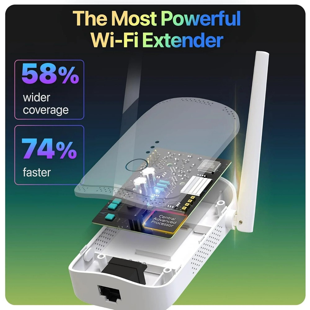 Macard N300 WiFi Range Extender - White High Performance 300Mbps Wireless