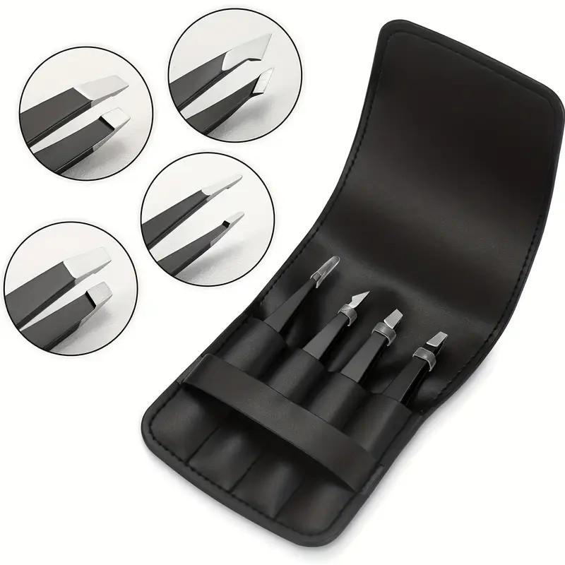 Eyebrow Tweezers Eyebrow Clip 4Piece Hair Beauty Pluckers Stainless Steel