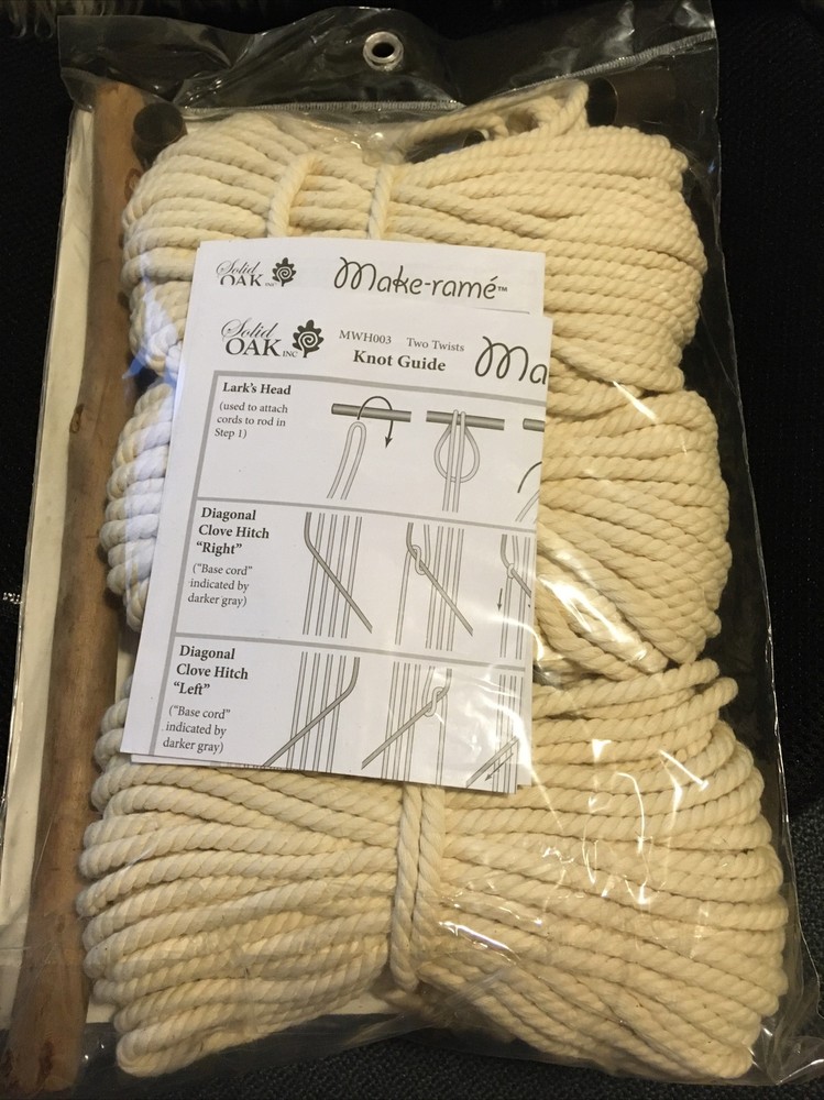 Solid Oak Make-rame MACRAME WALL HANGING KIT COMPLETE 10" x 36" NEW