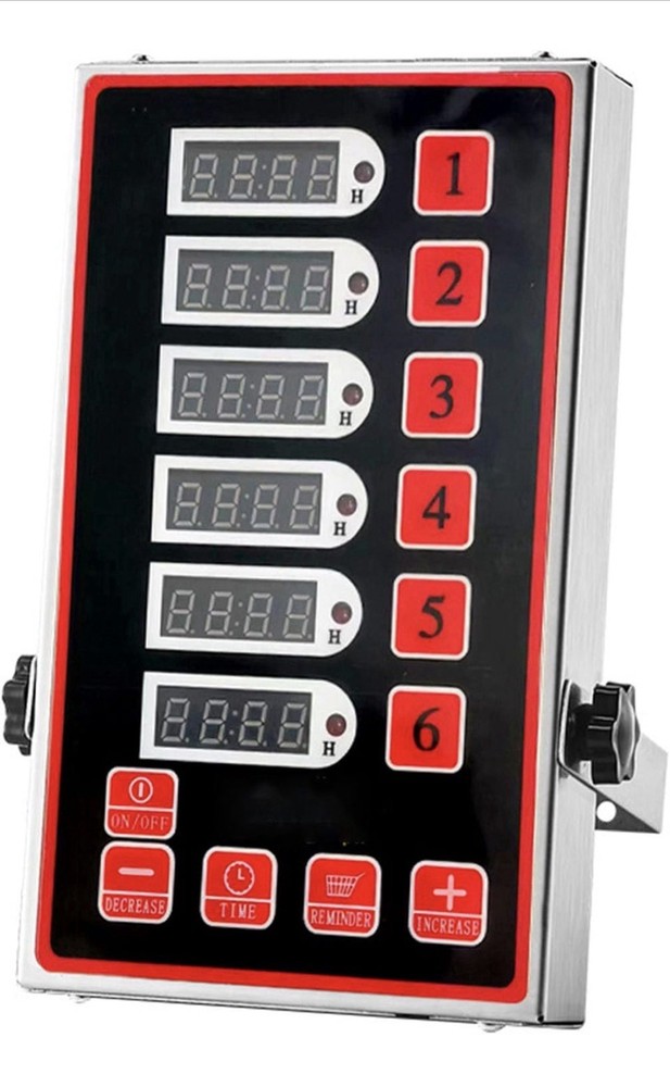 Commercial Kitchen Timer with 6 Channels, Professional LED Digital Timer for ...
