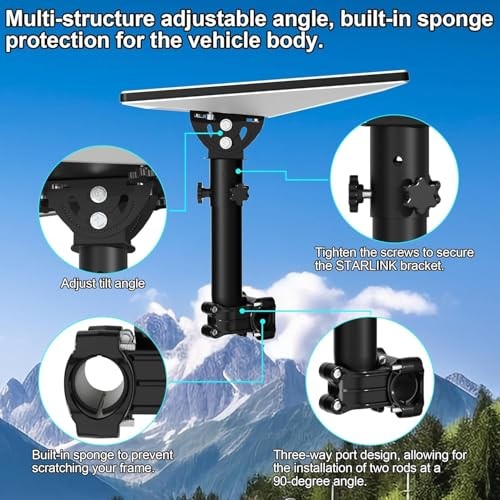 Starlink Mini RV Mount for Ladder - 160° Adjustable & Solid StarLink Pipe