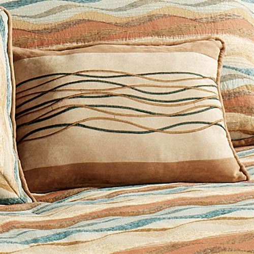 Oasis Embroidered Rectangle Pillow Saddle Brown
