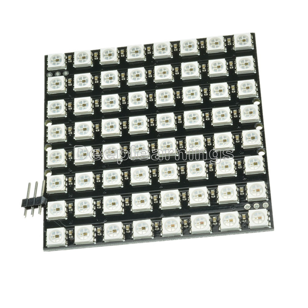 WS2812 8x8 64 LED Matrix LED 5050 RGB Full-Color Driver Black Board for Arduino