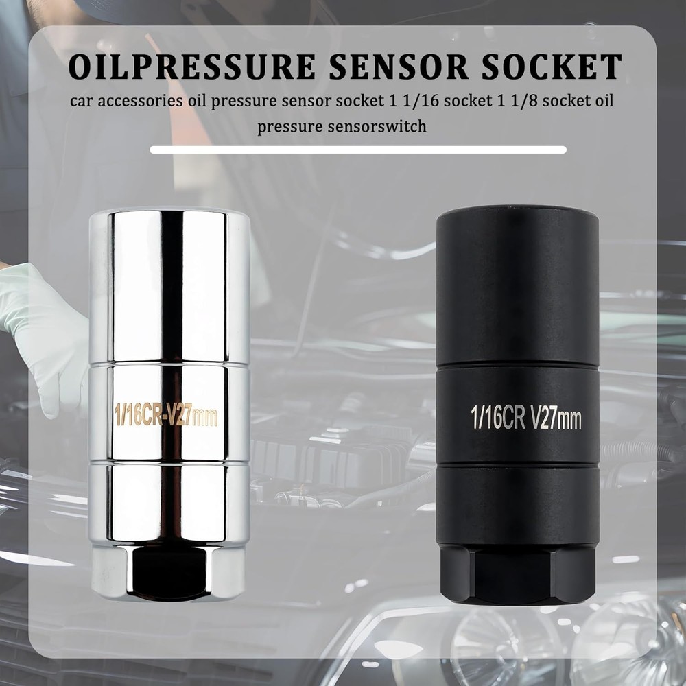 Oil Pressure Sensor Socket, Hexagonal Drive-27mm Socket for Removing Oil -Silver