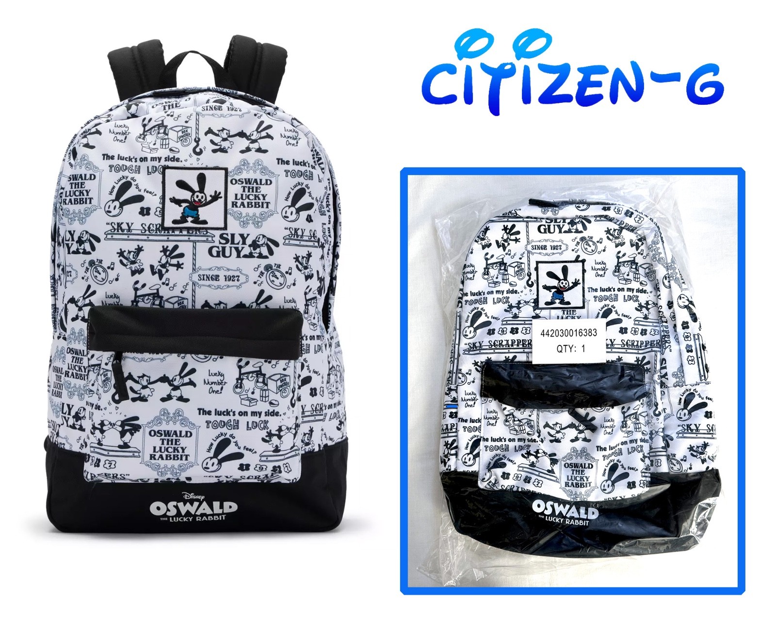 New 2026 Disney OSWALD The LUCKY RABBIT Adult Backpack NWT Pattern w Ortensia