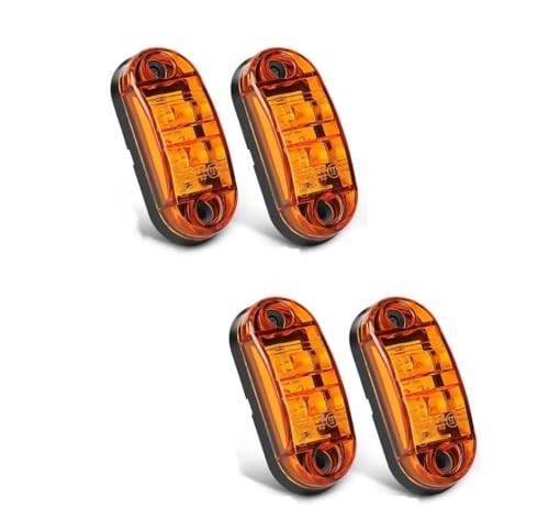 4 Pcs 2.5 Inch 9-30V side tail lights, 2 Diode Waterproof LED, E4 trailer side