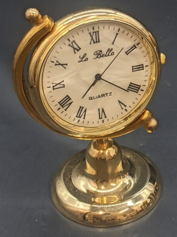 Golden Globe Mini Clock With Base