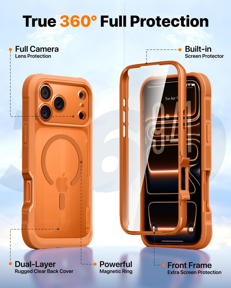 Magnetic Designed for iPhone 17 Pro Case 6.3'' [Full Camera Protection] Full ...