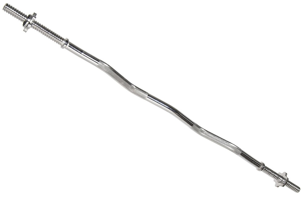 48Inch Standard Threaded Curl Barbell with Collars for Weightlifting