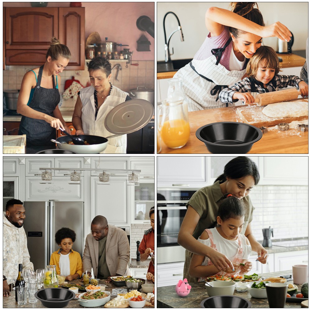 2pcs Bakeware Pizza Tray Round Non-stick Baking Pan Baking Tools