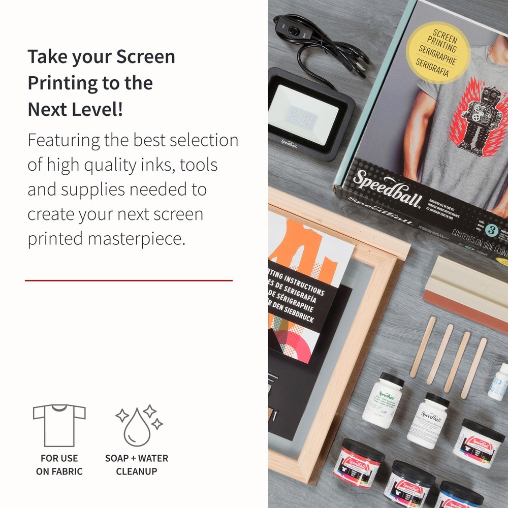 Advanced All-In-One Screen Printing Kit, Includes LED UV Exposure Lamp