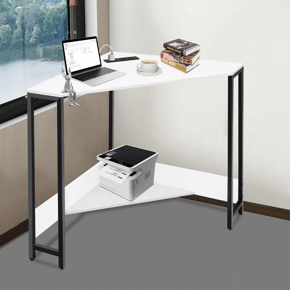 Triangle Corner Computer Desk Small Spaces Home Office Desk Laptop Work Table