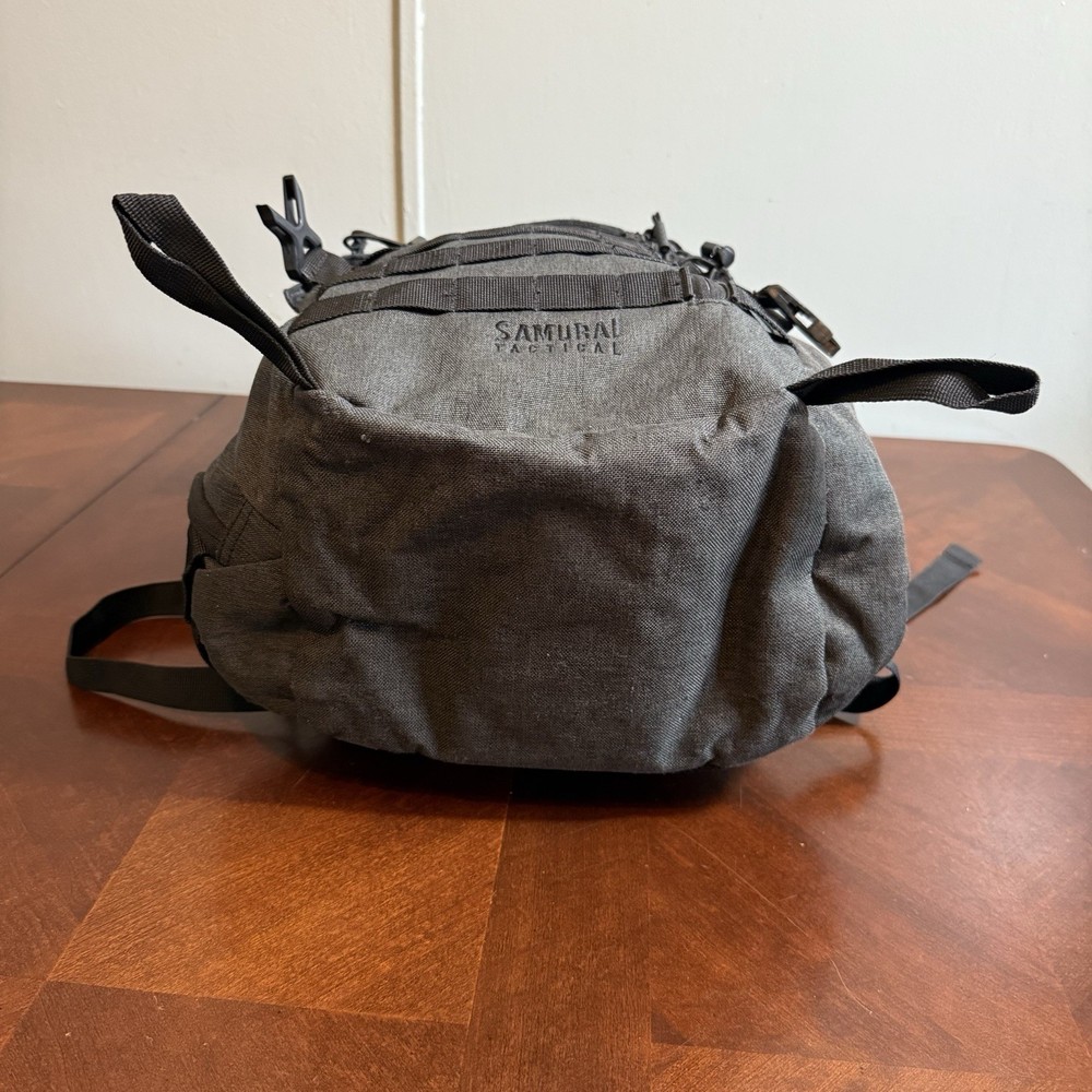 Samurai Tactical Black Backpack MOLLE System Military Style Utility Pack