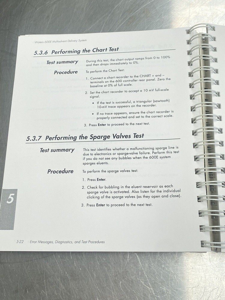 Millipore Waters 600e Multisolvent Delivery System - Users Manual /Instructions