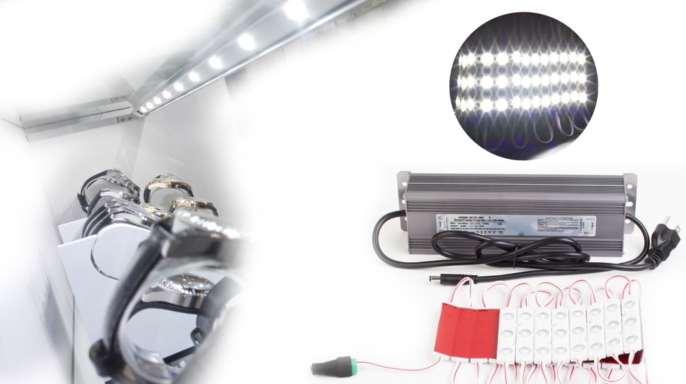 20ft Bright Showcase LED light module + Heavy Duty 24v Power supply
