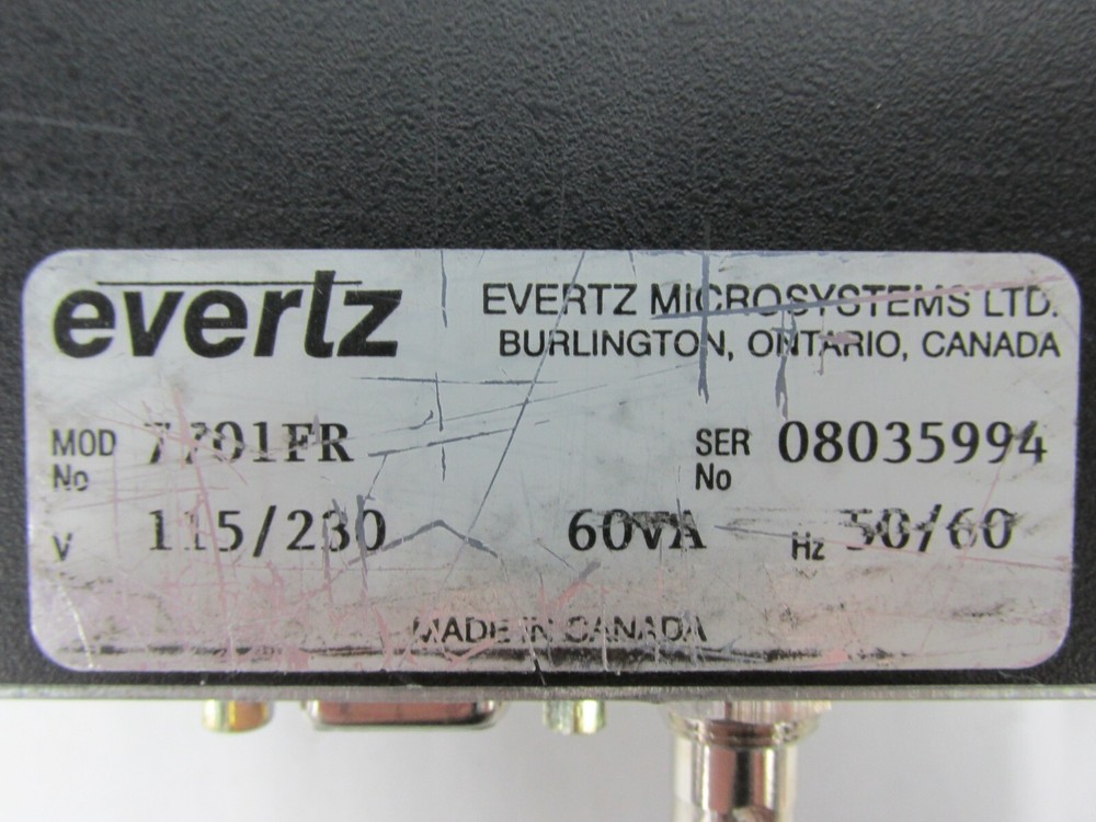 Evertz 7701FR Multiframe w/ Quad Delay 7740DLY-AES4 + De-Embedder 7720AD4 7701PS