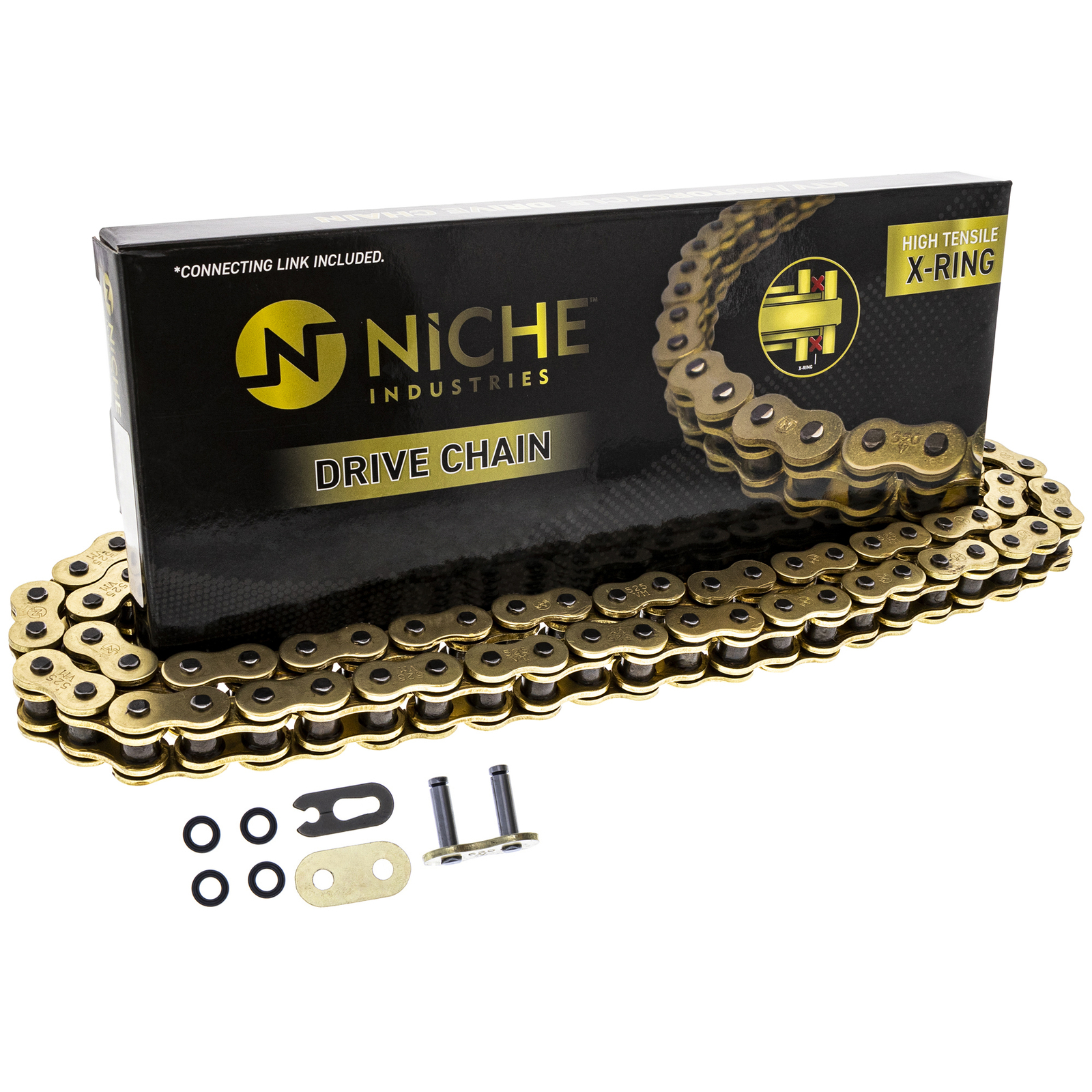 NICHE Gold 525 X-Ring Chain 120 Links With Connecting Master Link Motorcycle