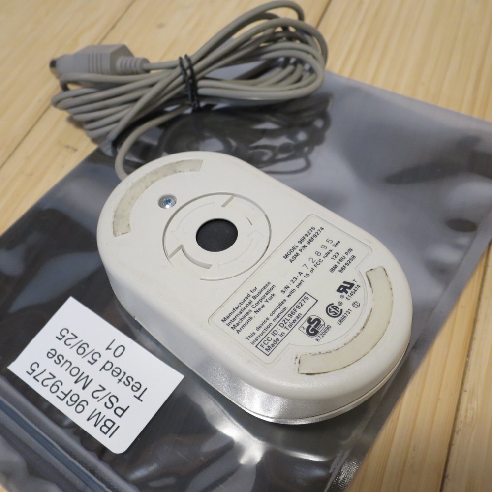 Original IBM Tank Mouse 96F9275 Wired 2 Button - Tested 01