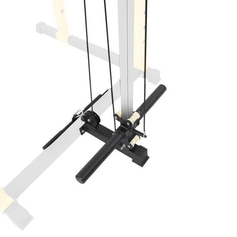 Multi-Function Adjustable Power Cage Squat Rack W/ Lat Pulldown Cable Crossover