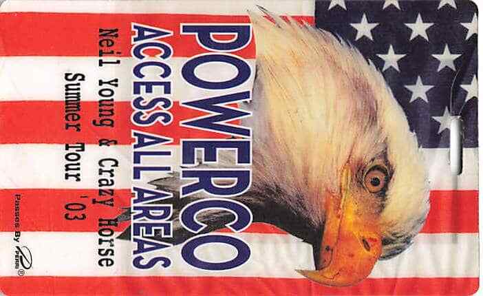 Neil Young & Crazy Horse Backstage Pass 2003 Red All Area Access Laminate Var...