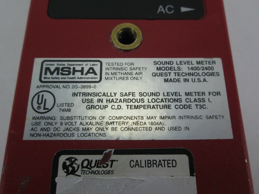 Quest Technologies Sound Level Meter Model 2400 Handheld Test Device