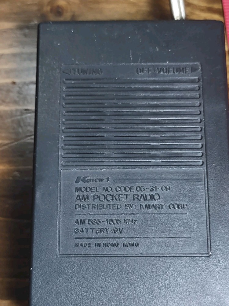 Kmart Solid State AM Transistor Pocket Radio Model 06-31-09