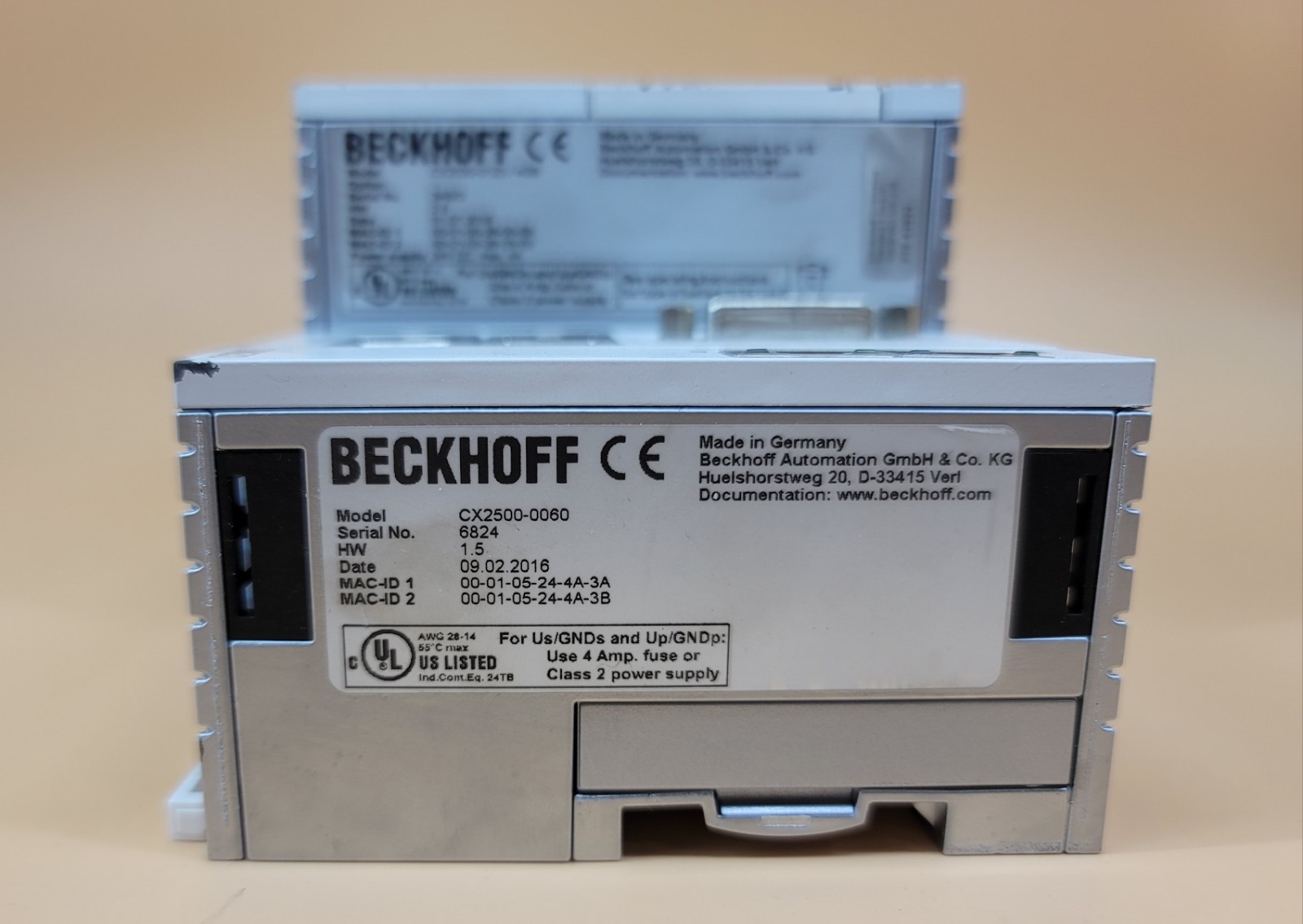 BECKHOFF CX2030 Embedded PC With CX2100 Power Supply Unit And CX2500