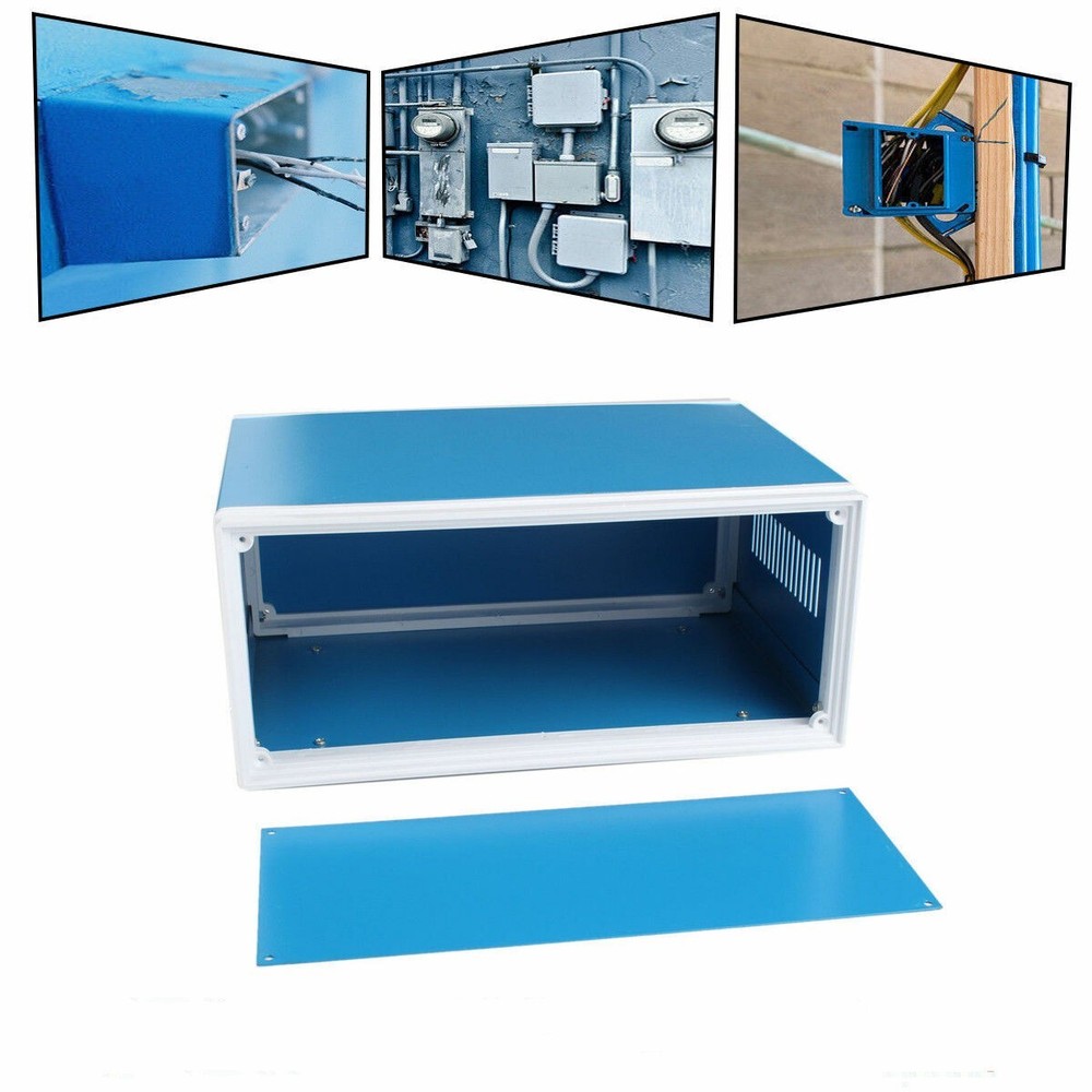 Electronic Enclosure Project Case DIY Metal Box Dustproof Junction Case Blue