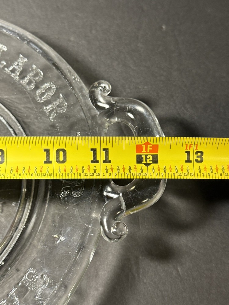 Glass Serving Plate with Inscription