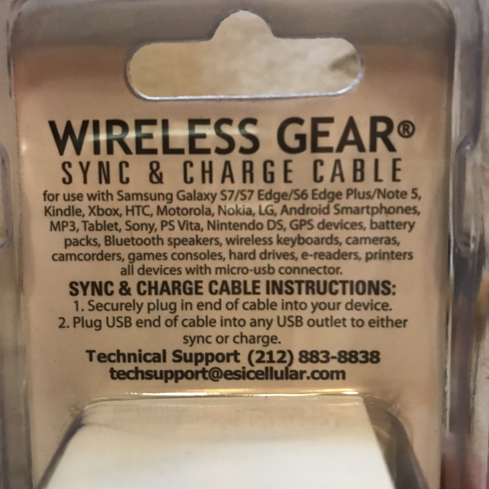 WIRELESS GEAR SYNC & CHARGE 10' CABLE Fabric USB Model G0232