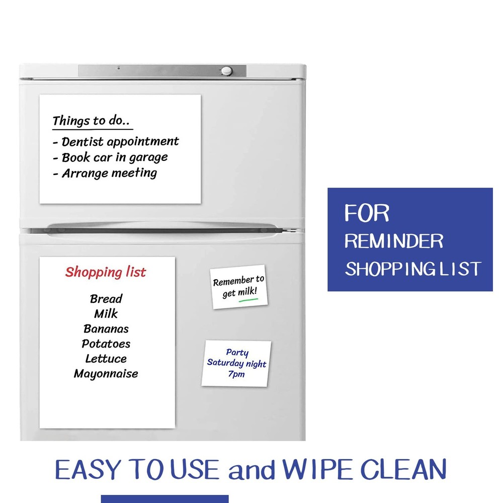 Dry Erase Sheets - 6 A4 Sheets - Adhesive Whiteboard Wallpaper Decal - White ...
