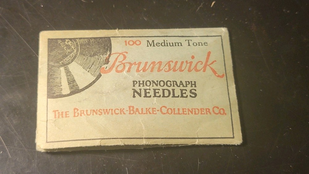 Brunswick Gramophone phonograph needle Packet Part Full Open - Split Along Edge