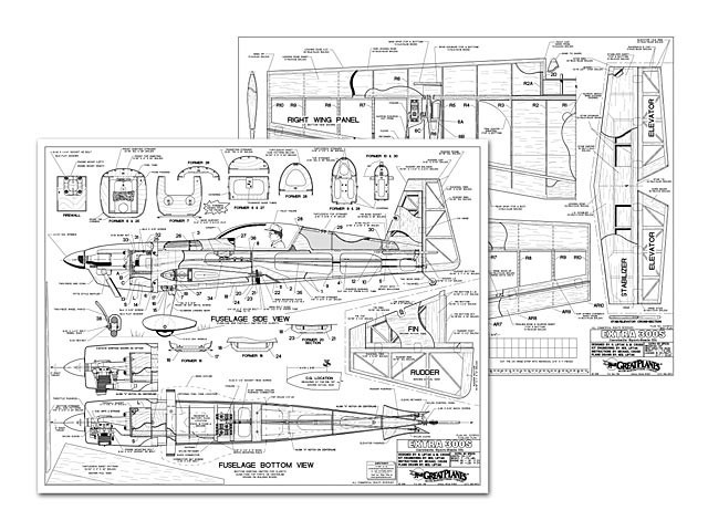 Extra 300S 60 64" Wingspan RC Model Airplane Printed Plans