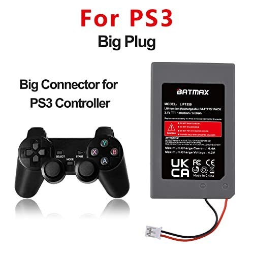 2-Pack Replacement Battery for Sony PS3 Controller DualShock 3 Sixaxis CECHZC2E