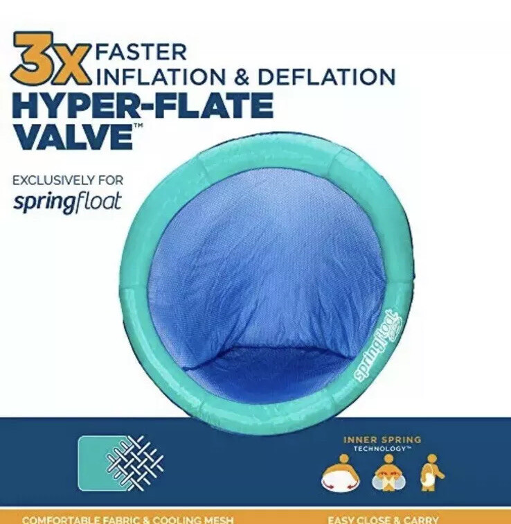 NWT Swimways Spring Float Chair Papasan, Aqua