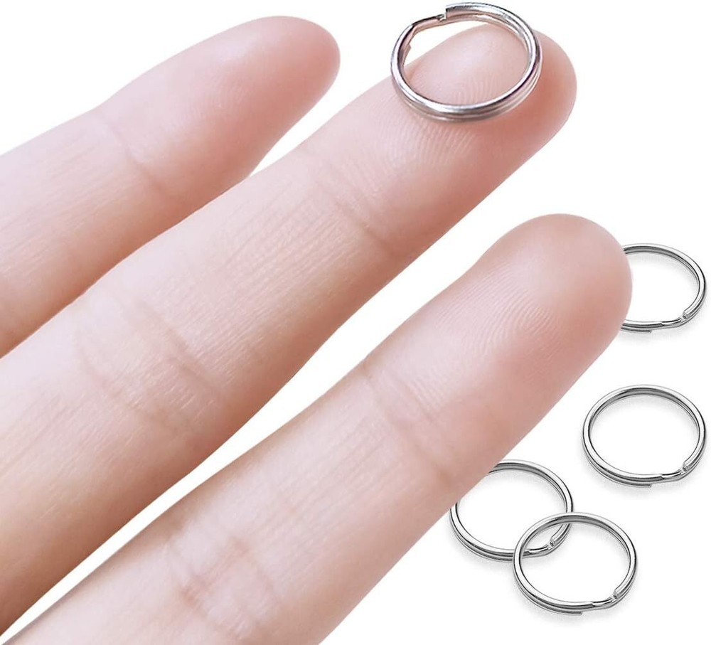 100Pcs Split Ring,Small Key Rings Bulk Split Keychain Rings DIY Craft Metal-12Mm