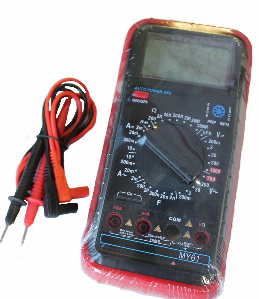 Versitile Digital Multimeter with AC/DC, Res, Cap, Transistor and Diode Testing,