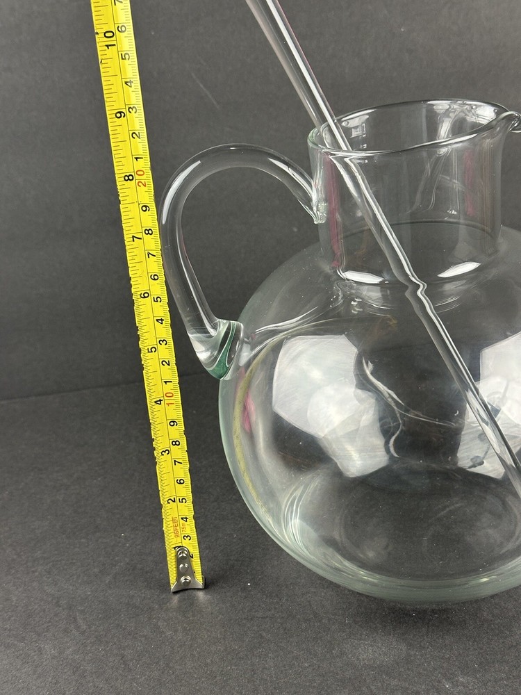 Clear Glass Round Bottom 96 Oz Pitcher w/ Pitcher MCM Style Beverage Servingware