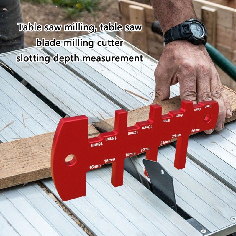 Strong Aluminum Routers Depth Measuring Tool with Clear Scale for DIY Projects