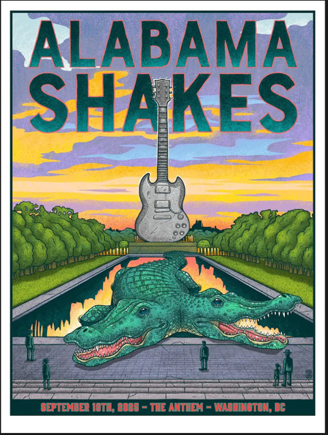 2025 Alabama Shakes Poster – Jim Mazza – AP Edition – Washington DC – 18x24