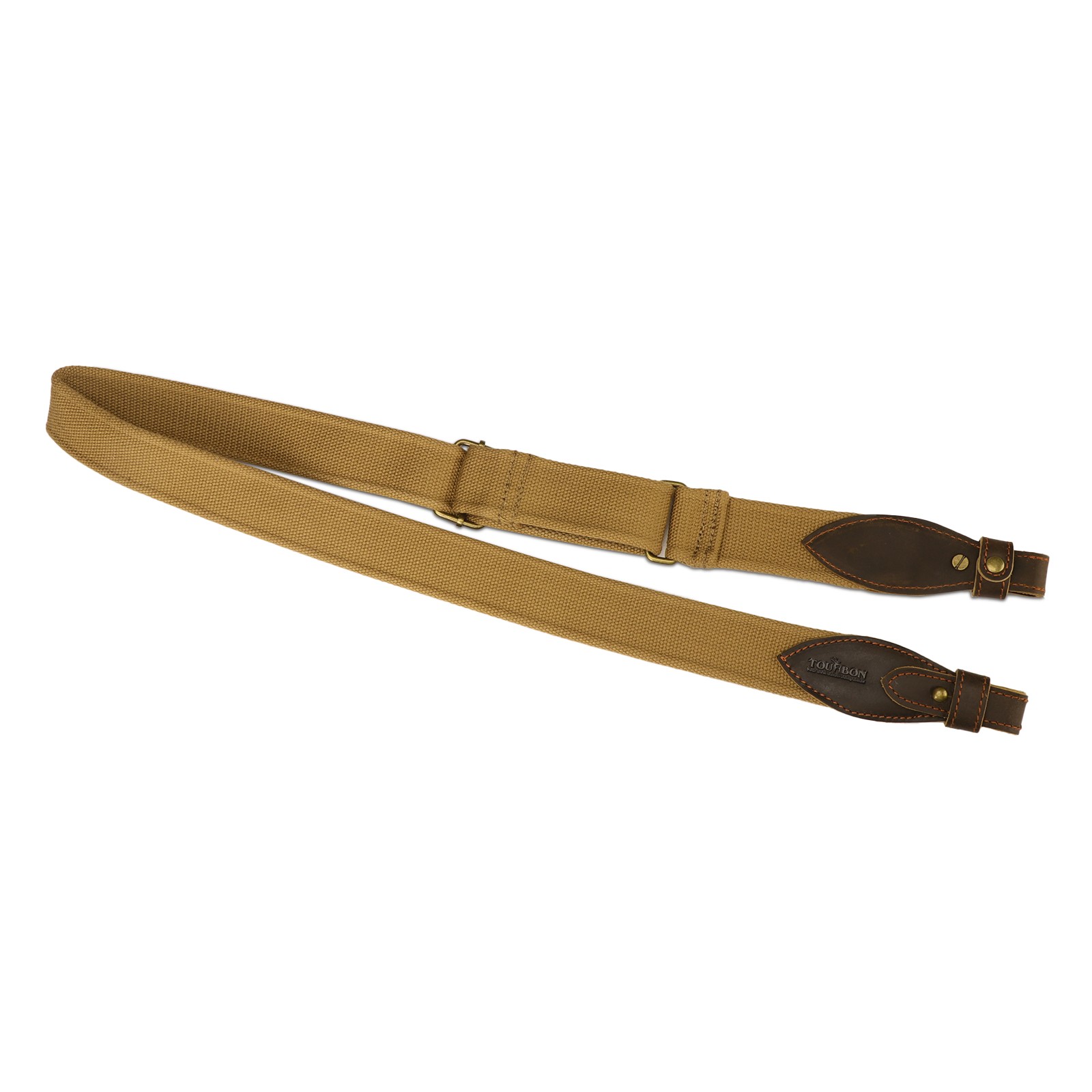 TOURBON Rifle/Shotgun Sling Webbing Strap Leather End+ Pair 1" Mount Swivels Set