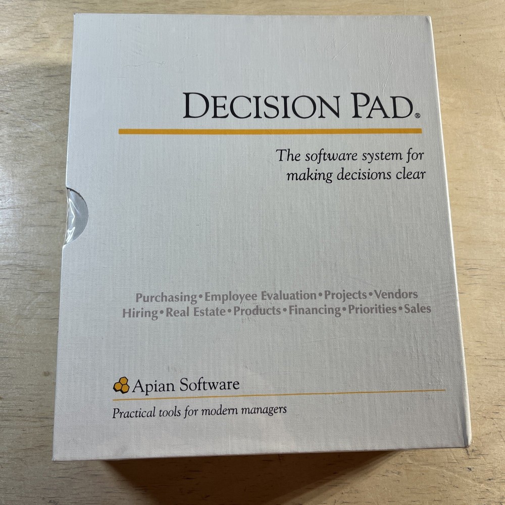 Decision Pad Apian Software, tools for modern managers. Sealed