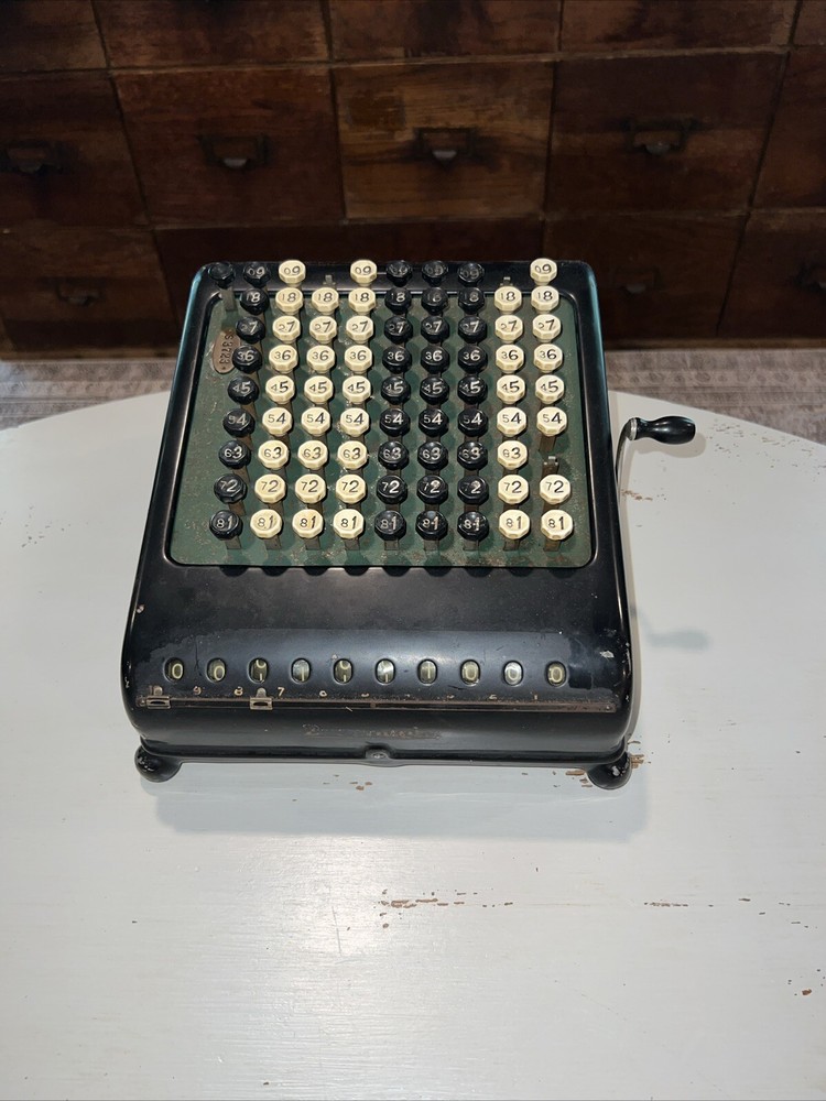 Antique Burroughs Class 5 10 Column Key Driven Calculator Adding Machine Decor